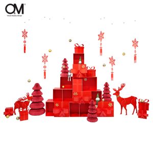 Red Christmas Window Display Props, Christmas Holiday Decoration