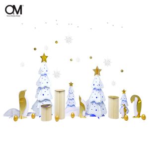 White Christmas Window Display Props For Quick Store Decoration