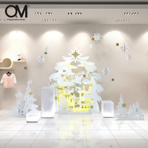 Wonderful Christmas Window Display Props Store Showcase Decoration